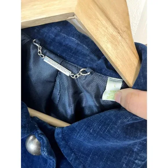 Sigrid Olsen Blue Velvet Swing Jacket Size Large - Picture 3 of 6